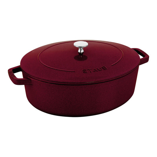 STAUB La Cocotte 6 L Cast Iron Oval Wide Oval Dutch Oven, Bordeaux