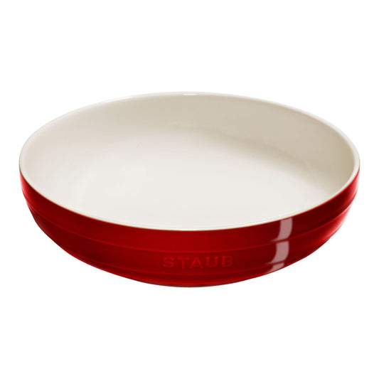 STAUB Ceramique 28 Cm Ceramic Round Serving Bowl, Cherry