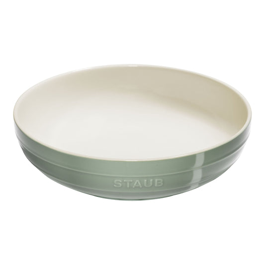 STAUB Ceramique 28 Cm Ceramic Round Bowl, Eucalyptus