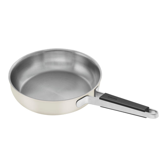 ZWILLING Pure Frying Pan, 24 Cm / 9.5 Inch, 18/10 Stainless Steel, Ivory-White