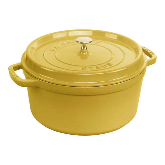 STAUB La Cocotte 6.75 L Cast Iron Round Cocotte, Citron