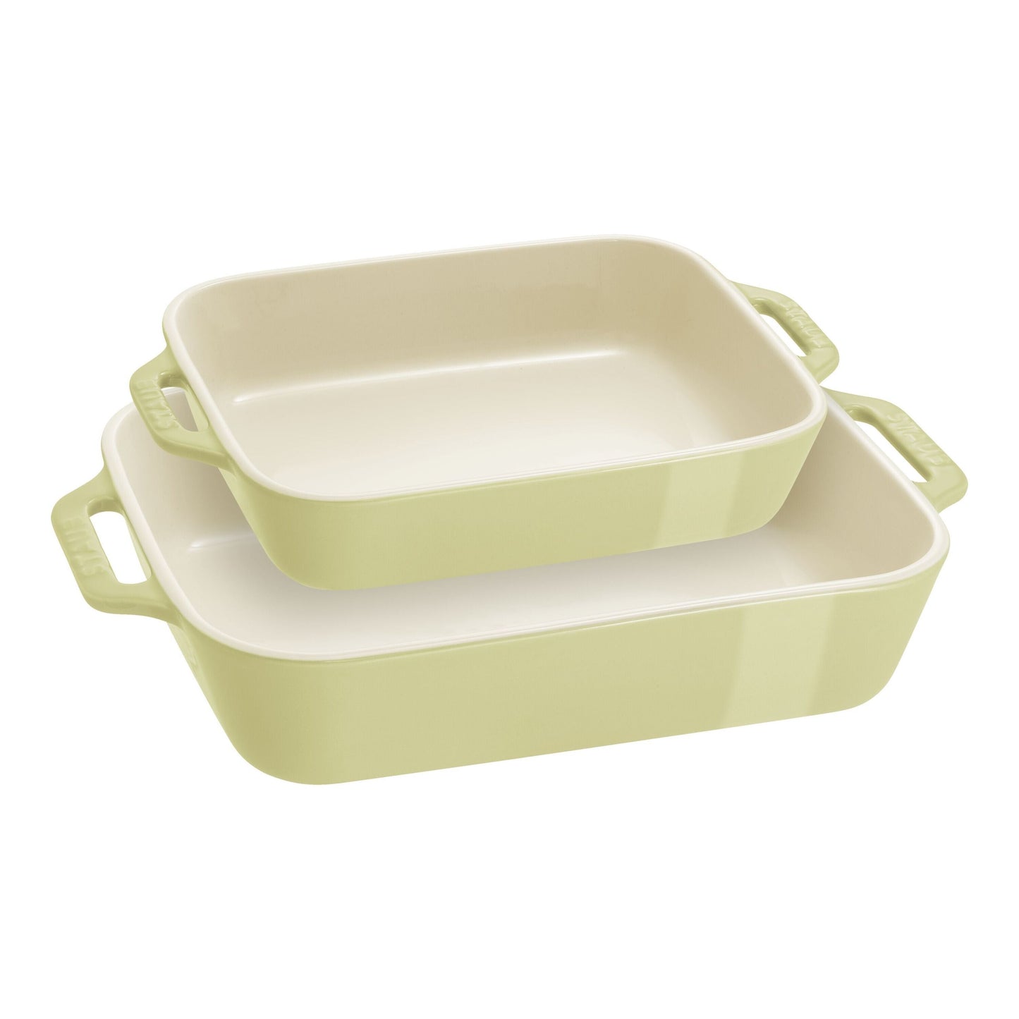 STAUB Ceramique Rectangular Baking Dish Set Light Green 2 Piece