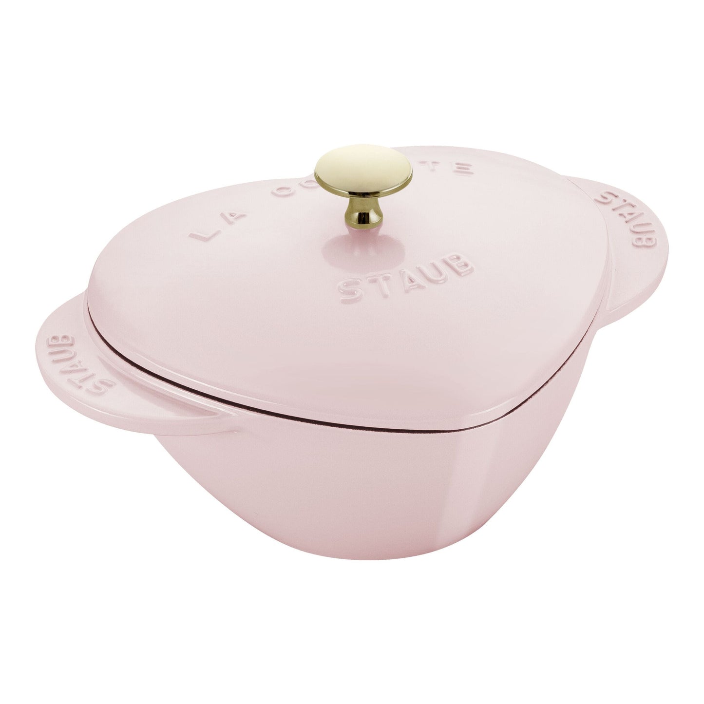 STAUB La Cocotte 1.75 L Cast Iron Heart Cocotte, Sorbet Rose