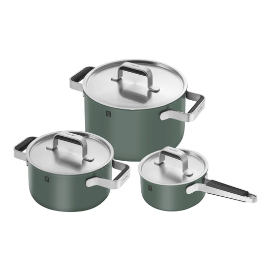 ZWILLING Pure Cookware Set, 6 Piece 18/10 Stainless Steel, Green