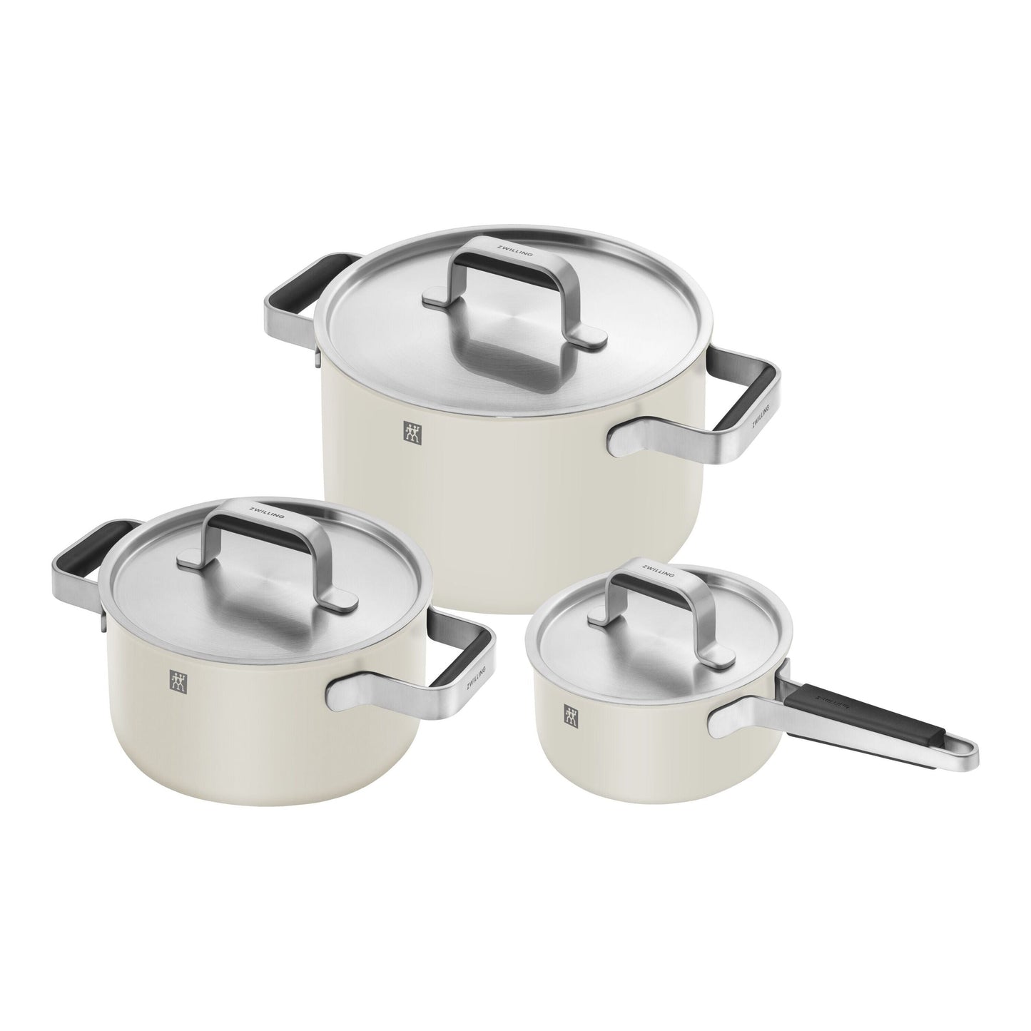 ZWILLING Pure Cookware Set, 6 Piece 18/10 Stainless Steel, Ivory-White