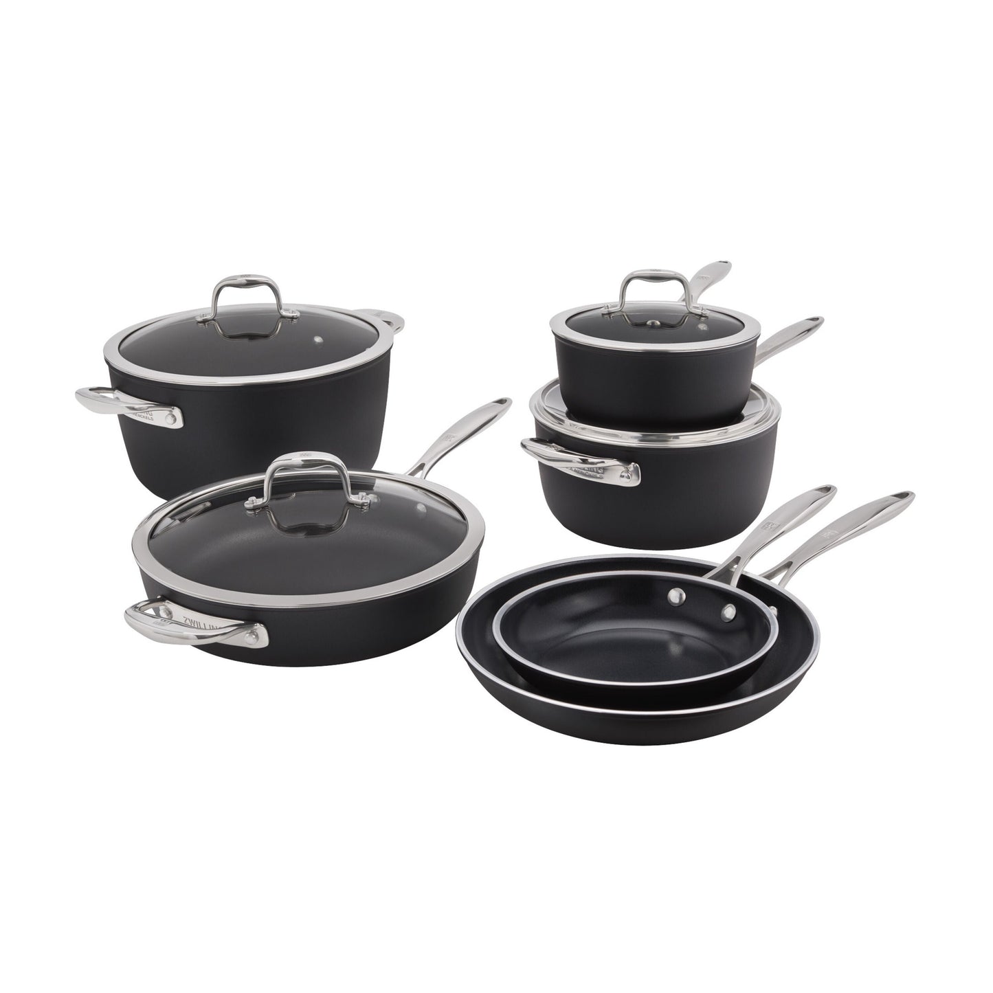 ZWILLING Forte Plus Cookware Set, 10 Piece, Aluminum, Ceramic Titanium