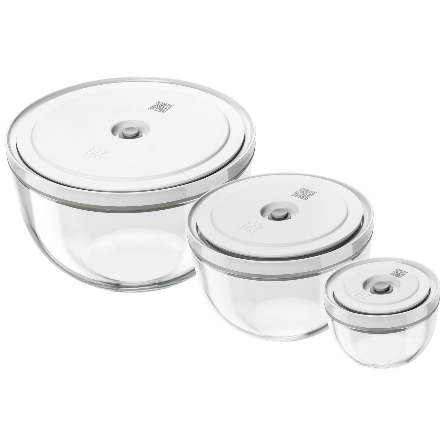 ZWILLING Fresh & Save BOWLS Vacuum Bowl Set S/M/L / 6 Piece Glass, Transparent-White