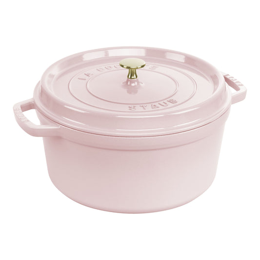 STAUB La Cocotte 6.75 L Cast Iron Round Cocotte, Sorbet Rose