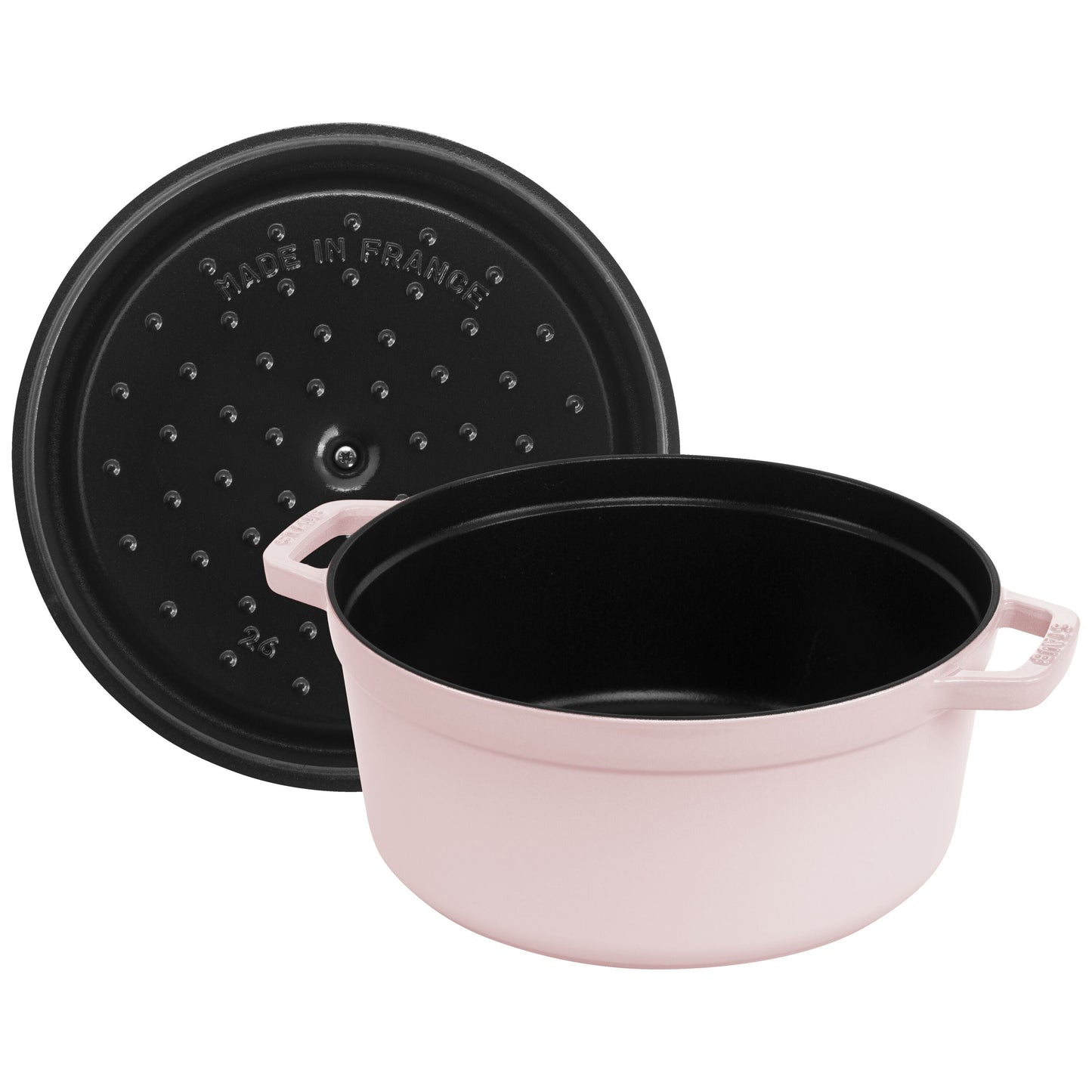 STAUB La Cocotte 5.25 L Cast Iron Round Cocotte, Sorbet Rose