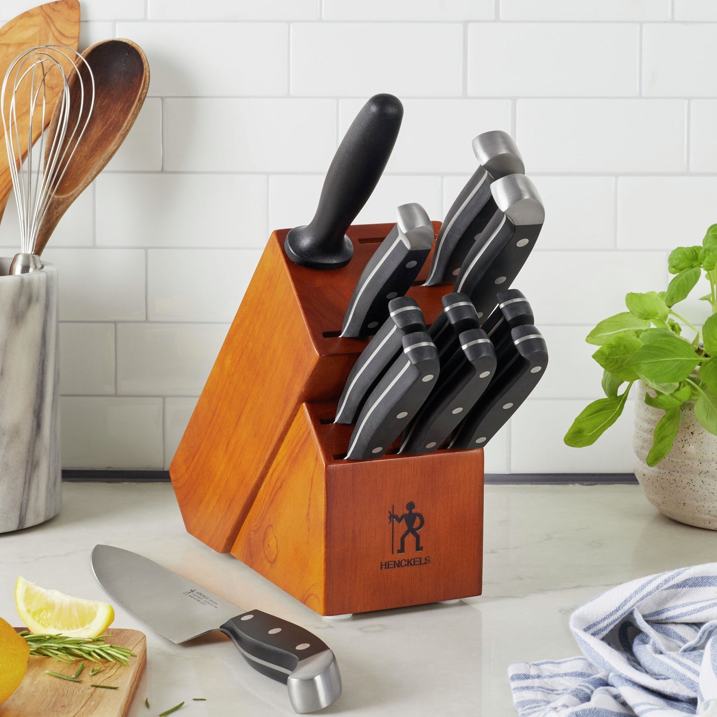 HENCKELS Statement 12 Piece Knife Block Set, Brown