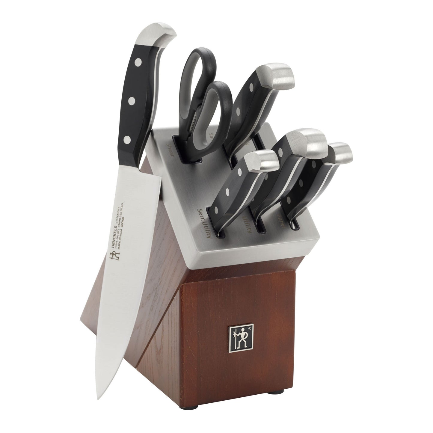 HENCKELS Statement 7 Piece Self Sharpening Block Set, Brown