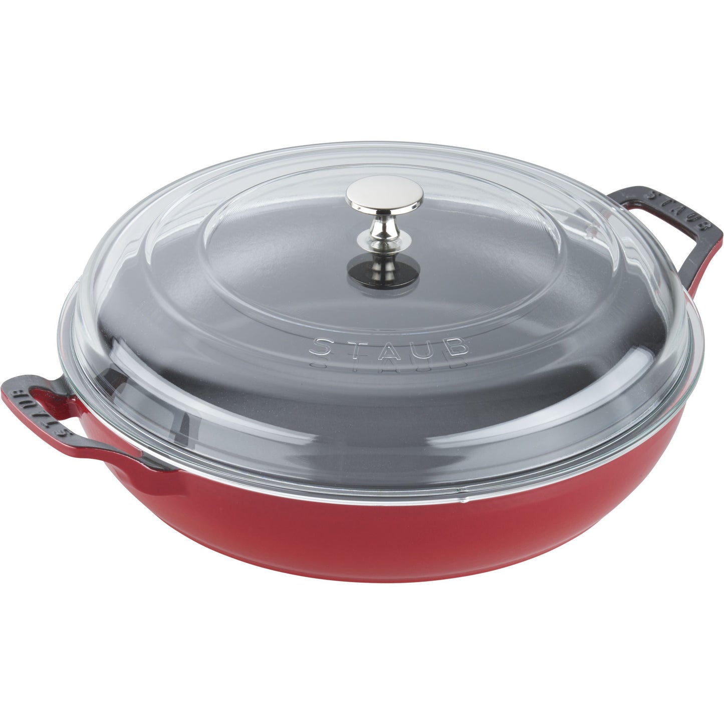 STAUB Braisers 3.5 L Cast Iron Round Heritage Braiser/Sauté Pan, Cherry