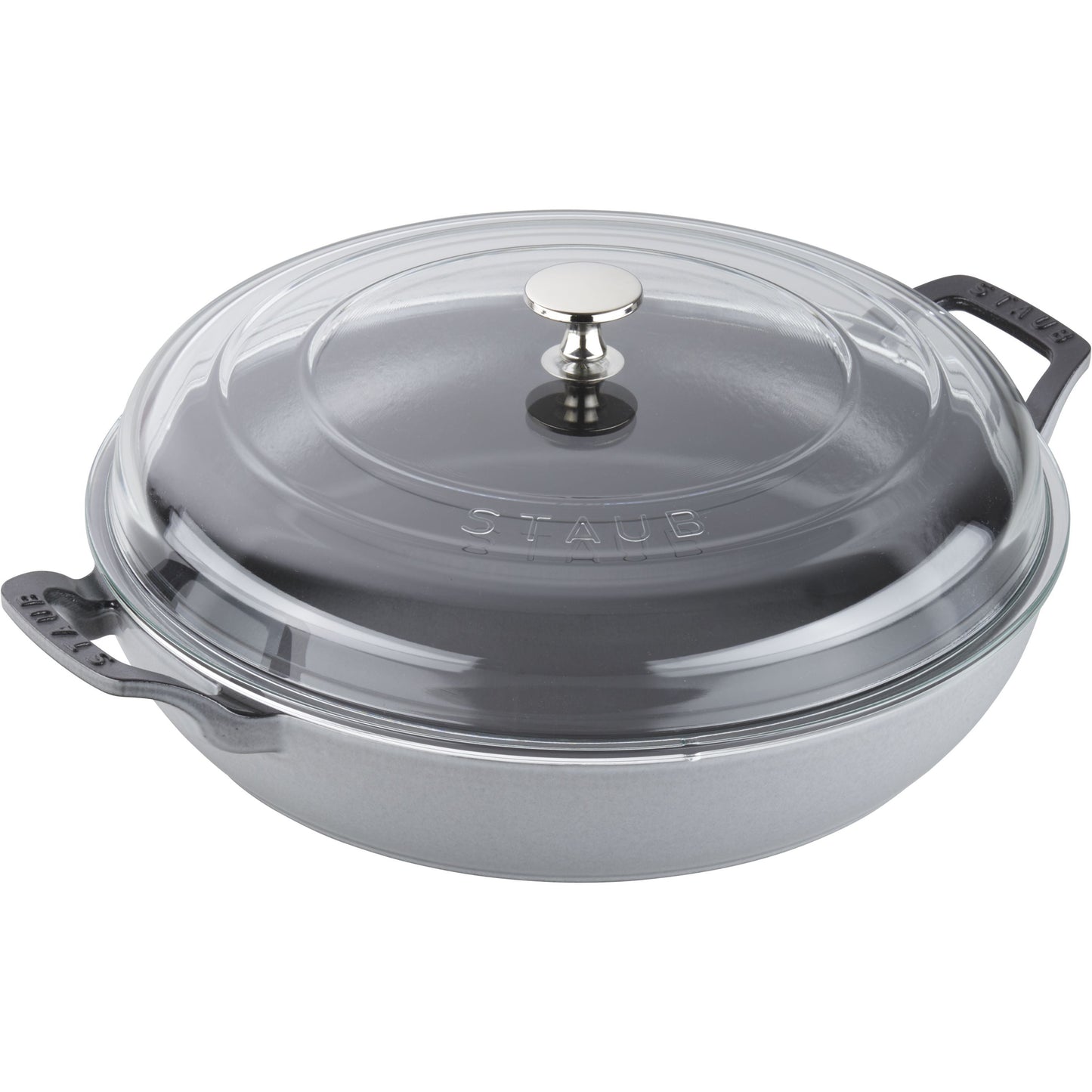 STAUB Braisers 3.5 L Cast Iron Round Heritage Braiser/Sauté Pan, Graphite-Grey