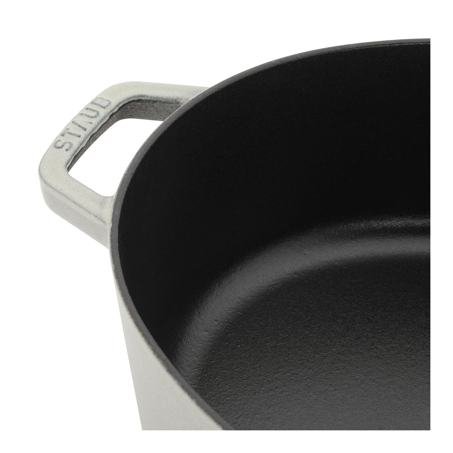 STAUB La Cocotte 6 L Cast Iron Oval Wide Oval Dutch Oven, White Truffle