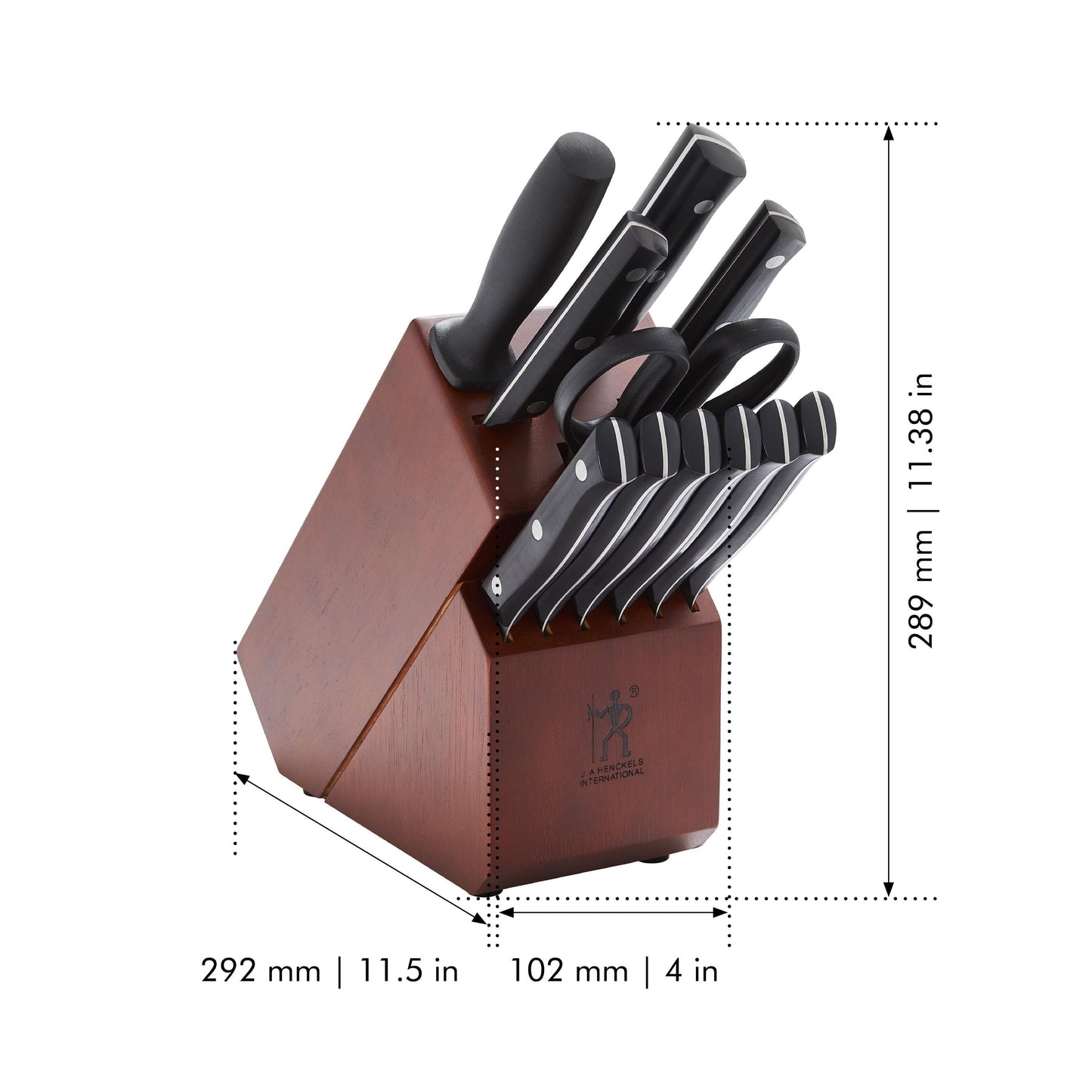 HENCKELS Dynamic 12 Piece Knife Block Set, Brown