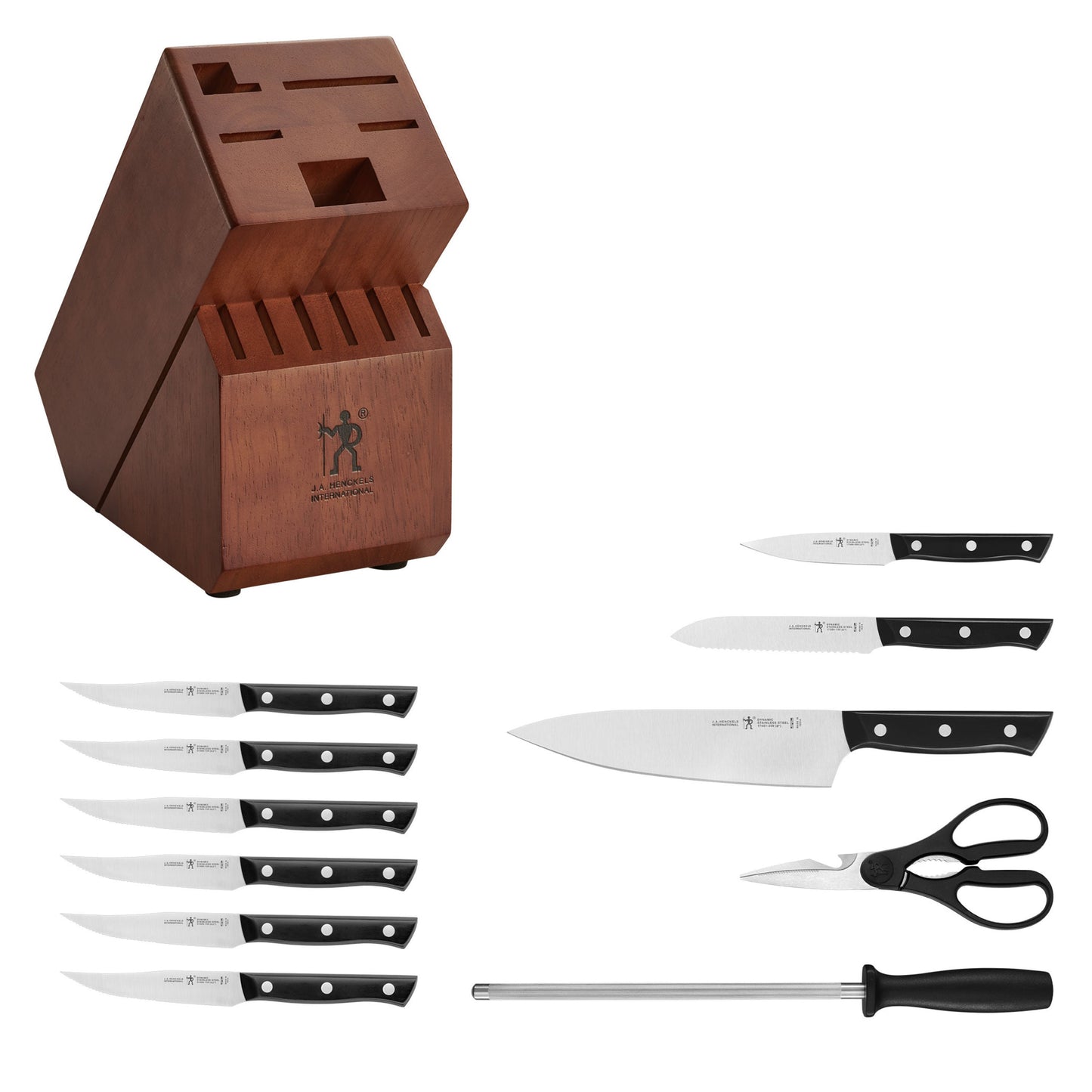 HENCKELS Dynamic 12 Piece Knife Block Set, Brown