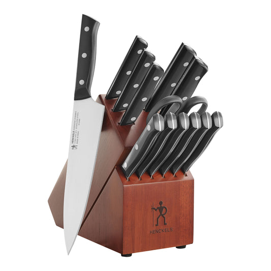 HENCKELS Everedge Dynamic 14 Piece Knife Block Set, Brown