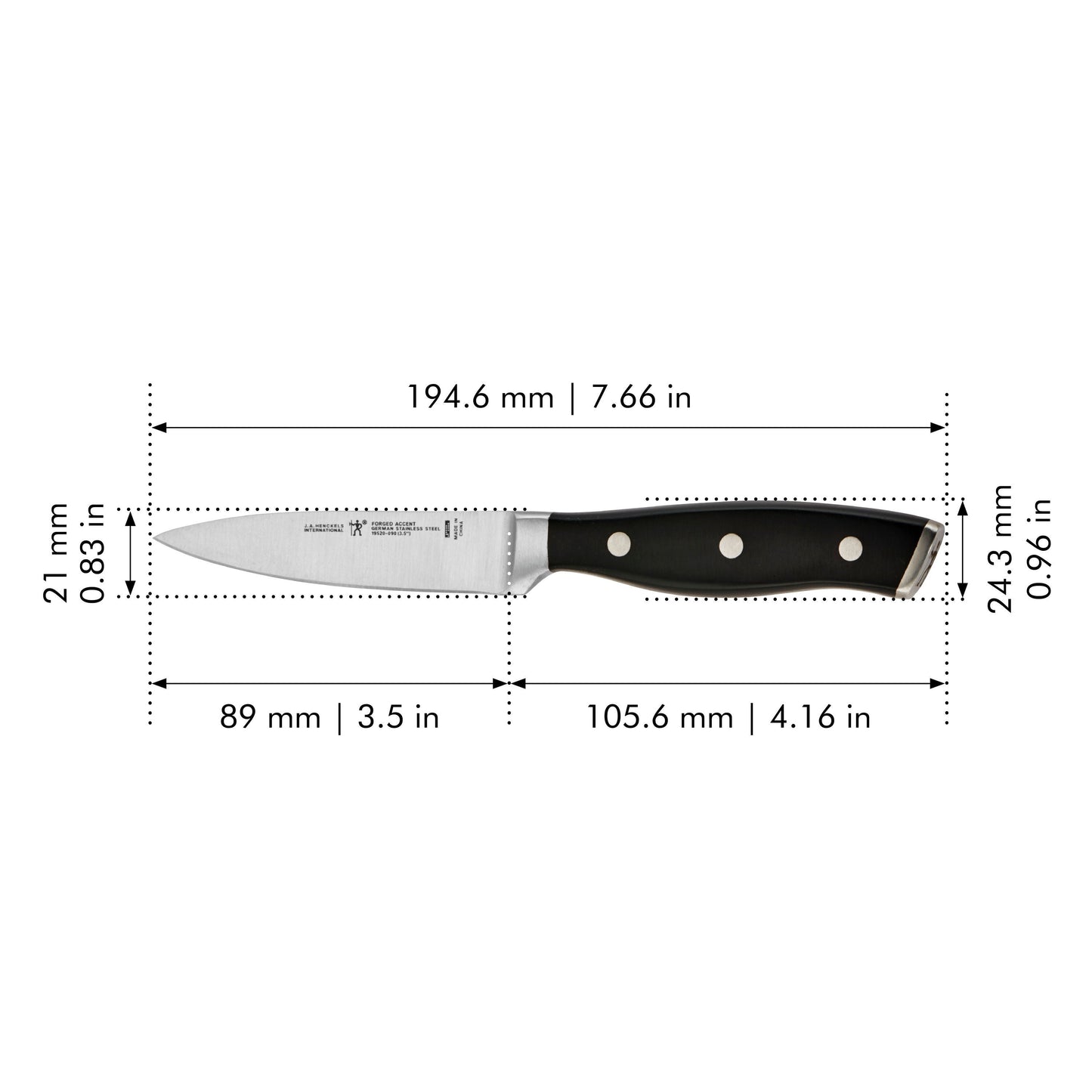 HENCKELS Forged Accent 3.5 Inch Paring Knife, Black