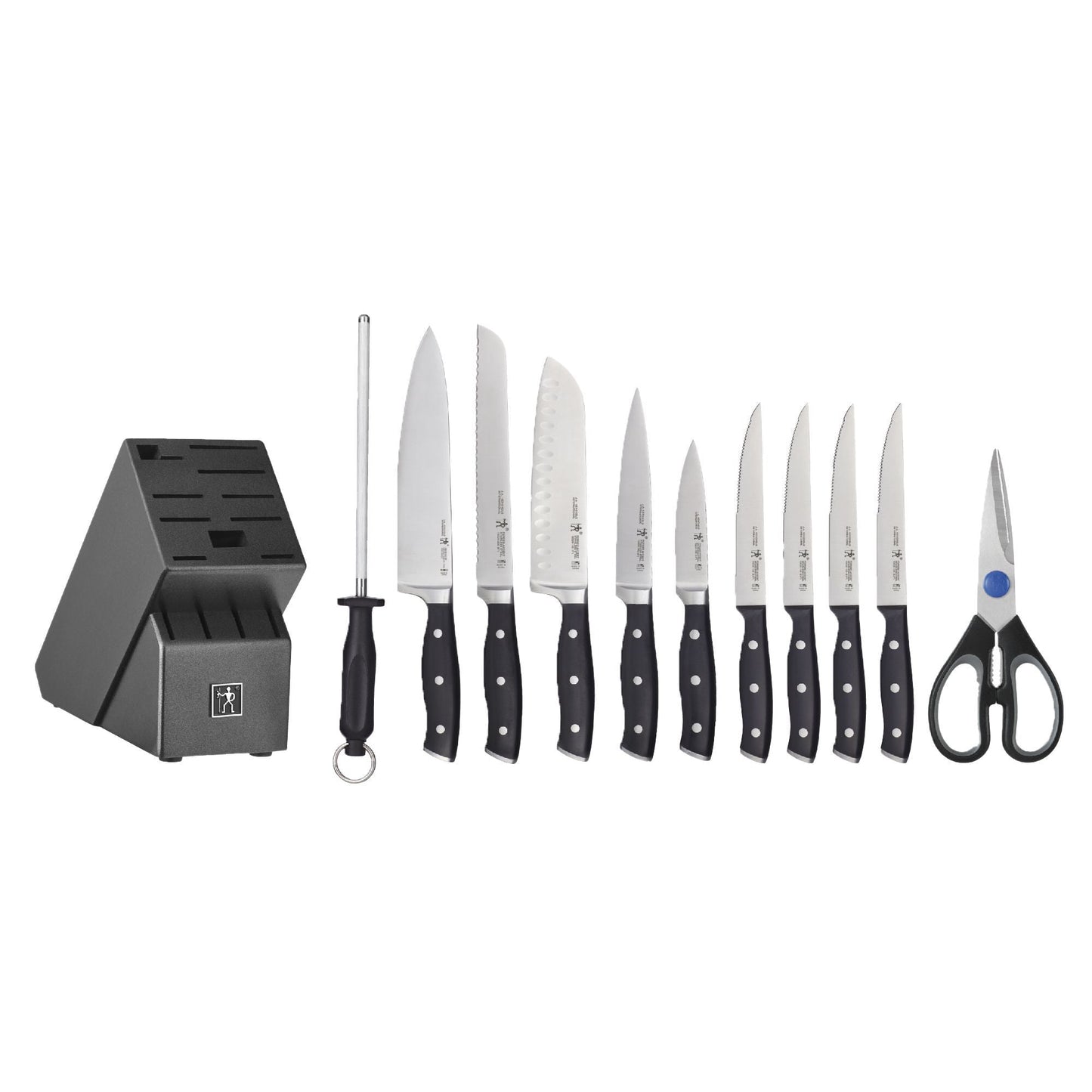HENCKELS Forged Accent 12 Piece Knife Block Set, Black