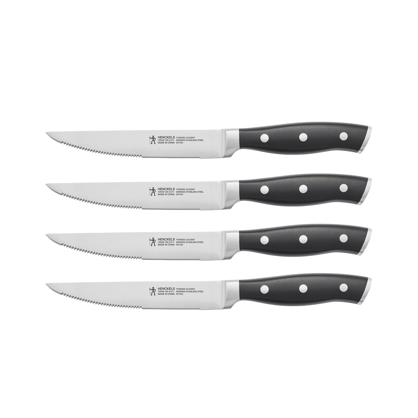 HENCKELS Forged Accent 4 Piece Steak Set, Black