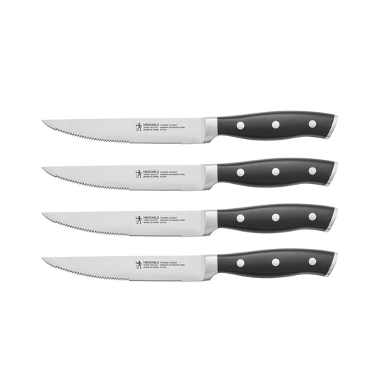 HENCKELS Forged Accent 4 Piece Steak Set, Black