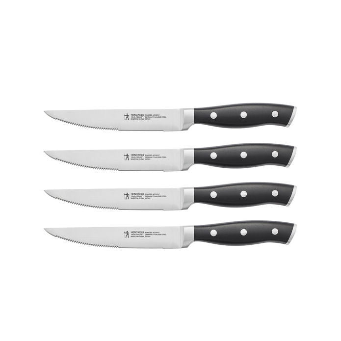 HENCKELS Forged Accent 4 Piece Steak Set, Black