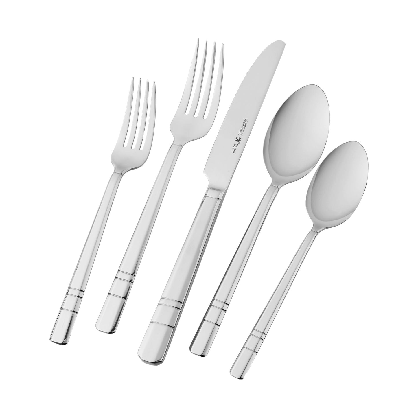 HENCKELS Madison Square 20 Piece Flatware Set Matted/Polished