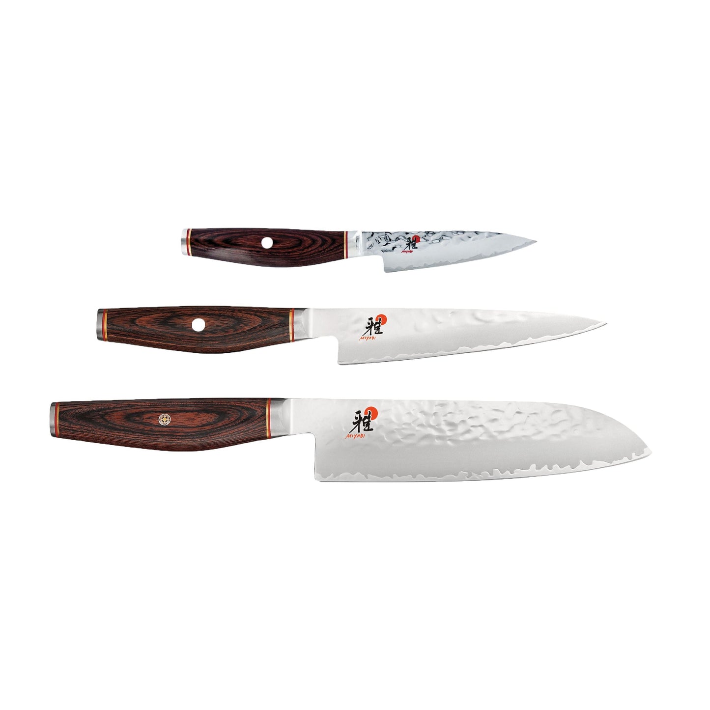 MIYABI 6000 MCT 3 Piece Knife Set, Brown