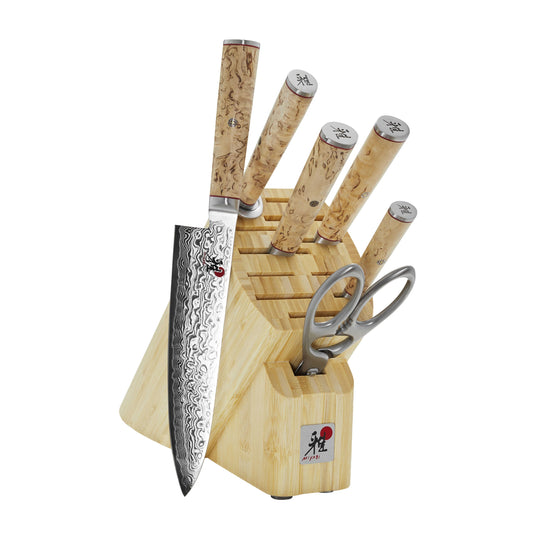 MIYABI 5000 MCD 7 Piece Knife Block Set, Brown