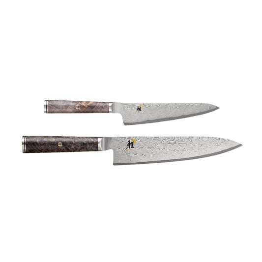 MIYABI 5000 MCD 67 2 Piece Santoku and Prep Knife Set, Brown