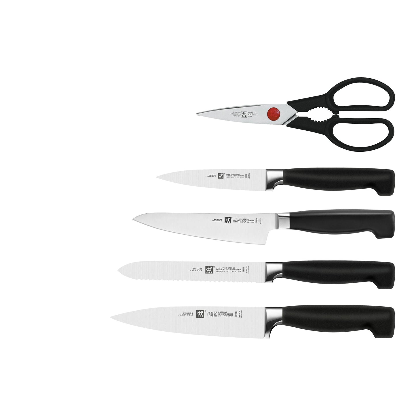 ZWILLING **** Four Star 6 Piece, Knife Block Set, White