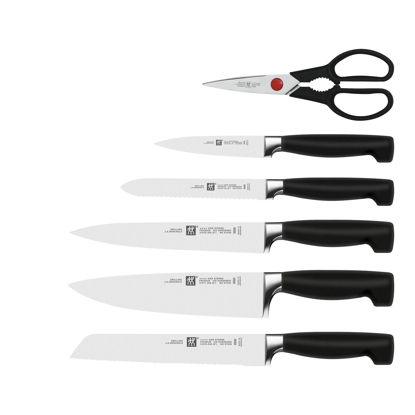 ZWILLING **** Four Star 7 Piece, Knife Block Set, Black