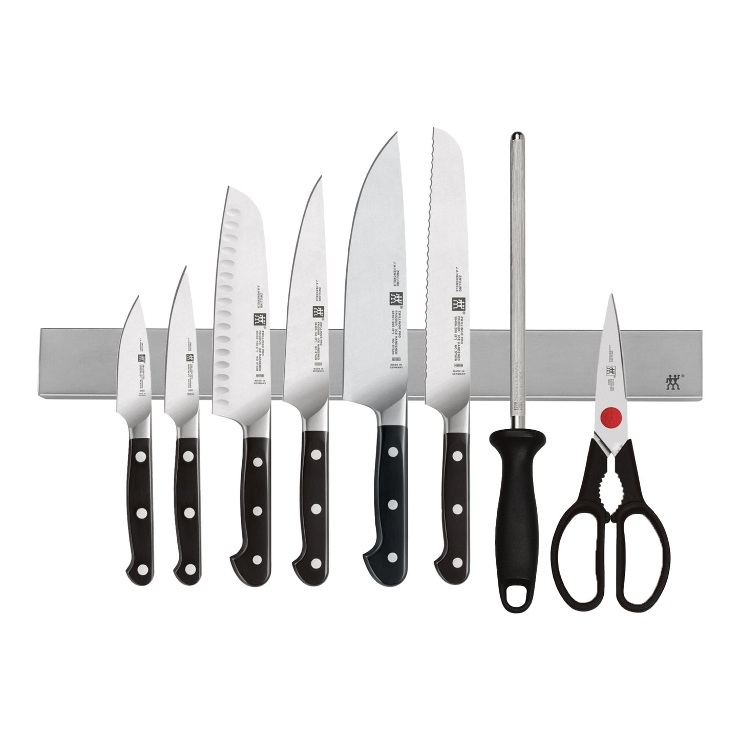ZWILLING Pro Nine Pc Magnetic Knife Bar Set 18 Cm Special Formula Steel