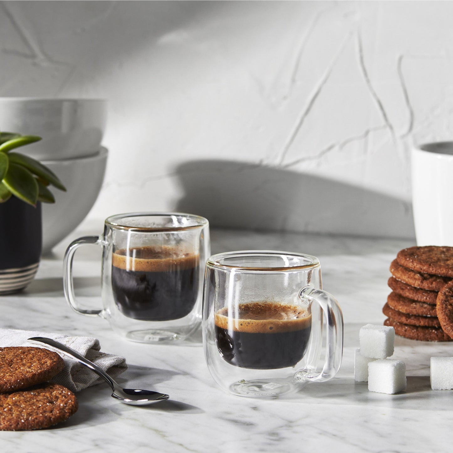 ZWILLING Sorrento Plus 2 Piece Espresso Glass Set, Transparent