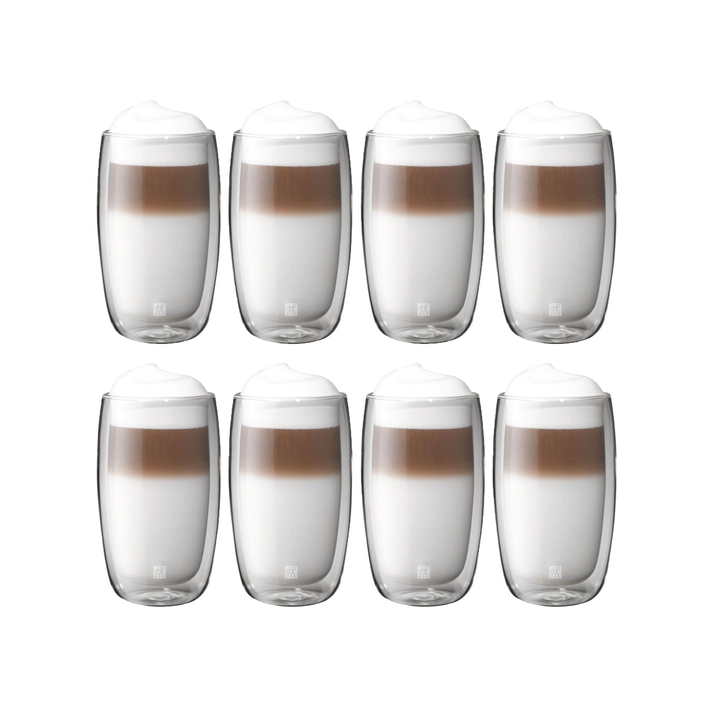 ZWILLING Sorrento 8 Piece Latte Glass Set - Value Pack, Transparent
