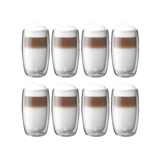 ZWILLING Sorrento 8 Piece Latte Glass Set - Value Pack, Transparent