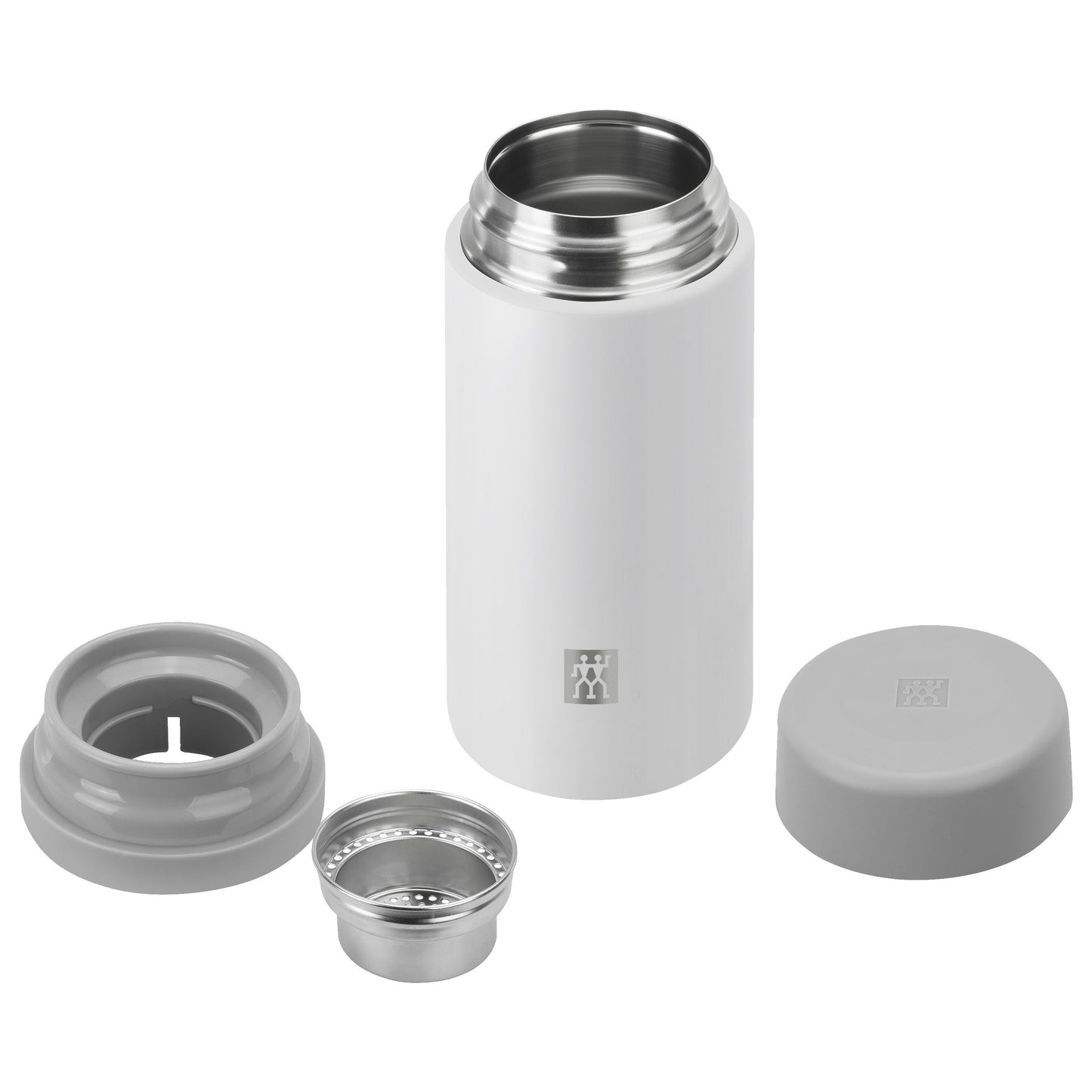 ZWILLING Thermo Tea And Fruit Infuser Bottle, 420 mL, White-Grey