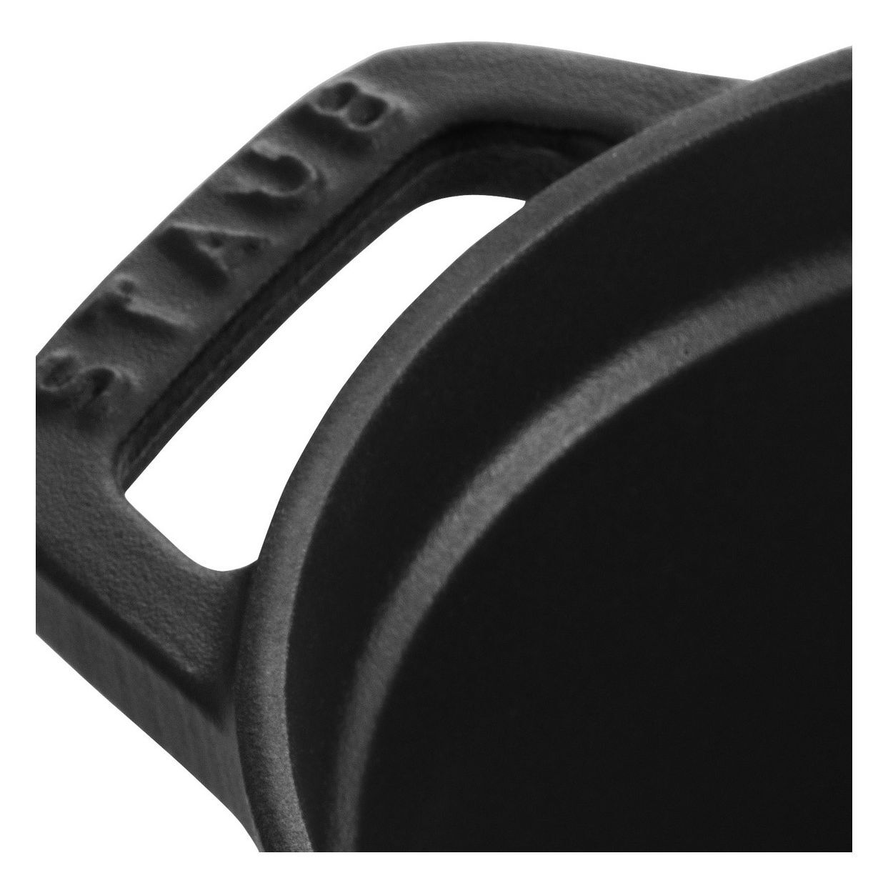 STAUB La Cocotte 1 L Cast Iron Oval Cocotte Pig Lid, Black
