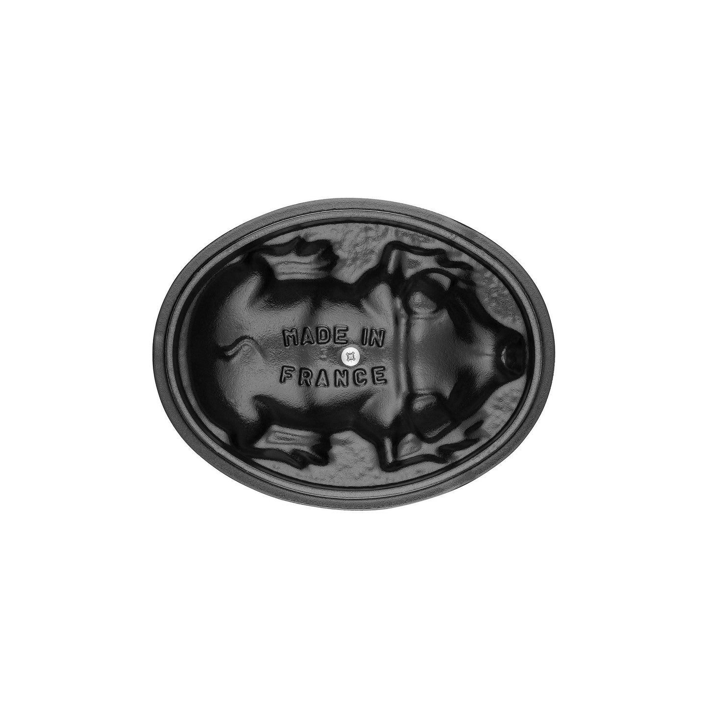 STAUB La Cocotte 1 L Cast Iron Oval Cocotte Pig Lid, Graphite-Grey
