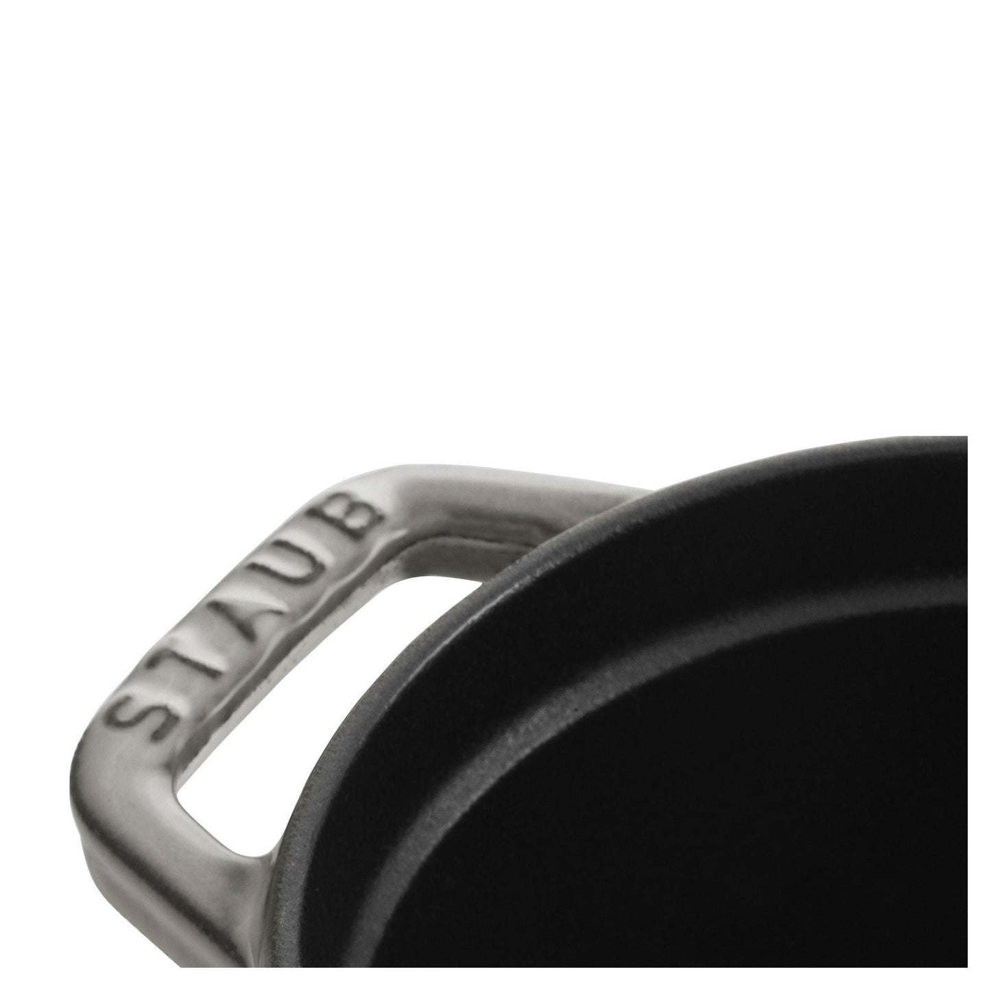 STAUB La Cocotte 1 L Cast Iron Oval Cocotte Pig Lid, Graphite-Grey