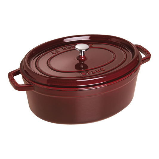 STAUB La Cocotte 3.25 L Cast Iron Oval Cocotte, Grenadine-Red