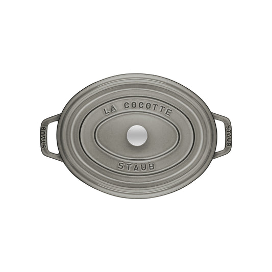 STAUB La Cocotte 6.75 L Cast Iron Oval Cocotte, Graphite-Grey