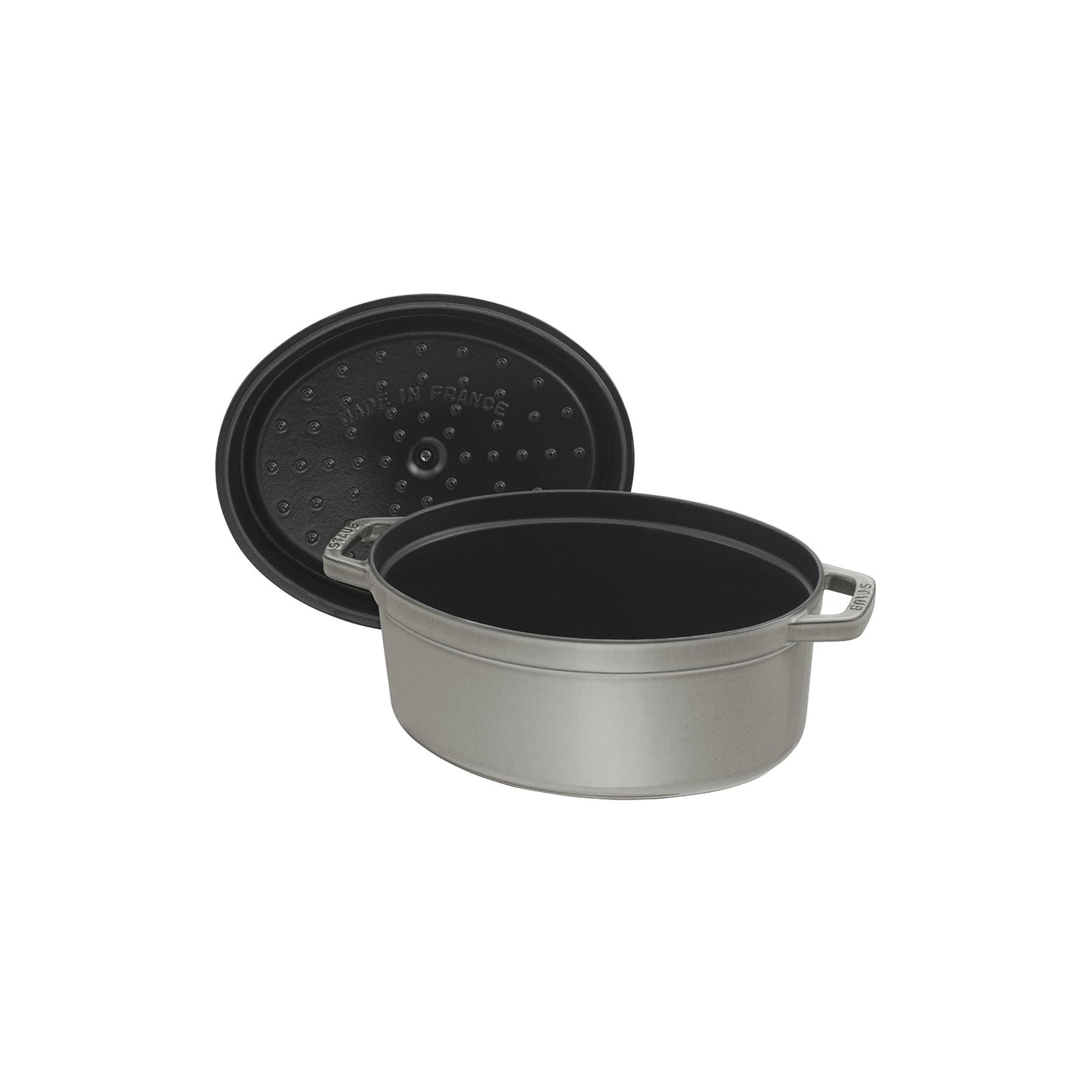 STAUB La Cocotte 5.5 L Cast Iron Oval Cocotte, Graphite-Grey