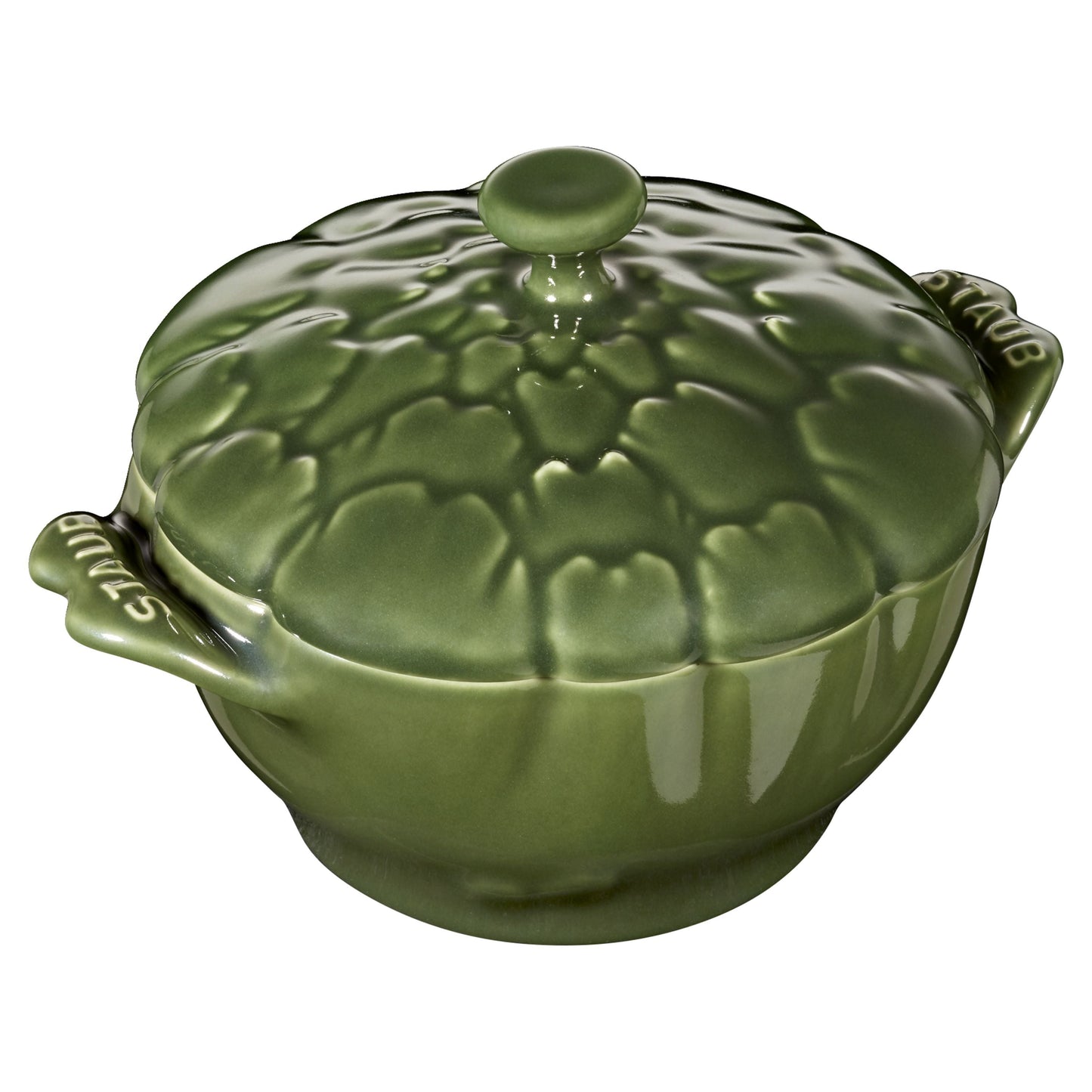 STAUB Ceramique 450 ML Ceramic Artichoke Cocotte, Basil-Green