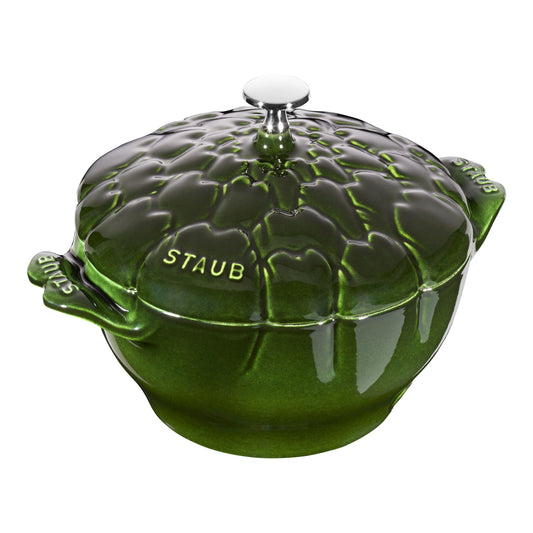 STAUB La Cocotte 3 L Cast Iron Artichoke Cocotte, Basil-Green