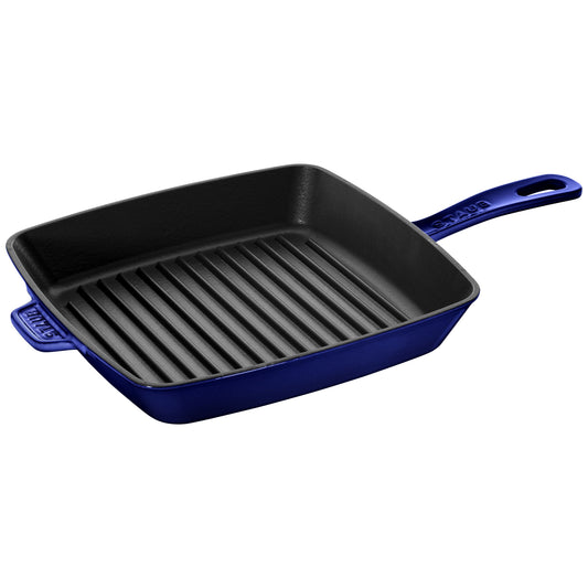 STAUB Grill Pans 30 Cm Cast Iron Square American Grill, Dark-Blue