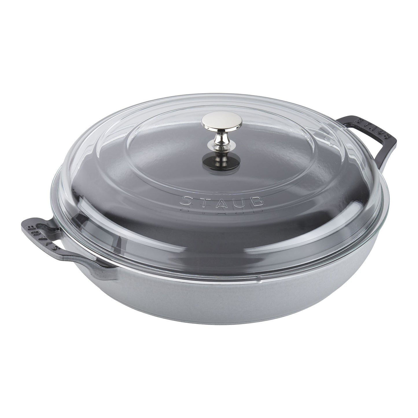 STAUB Braisers 3.5 L Cast Iron Round Heritage Braiser/Sauté Pan, Graphite-Grey