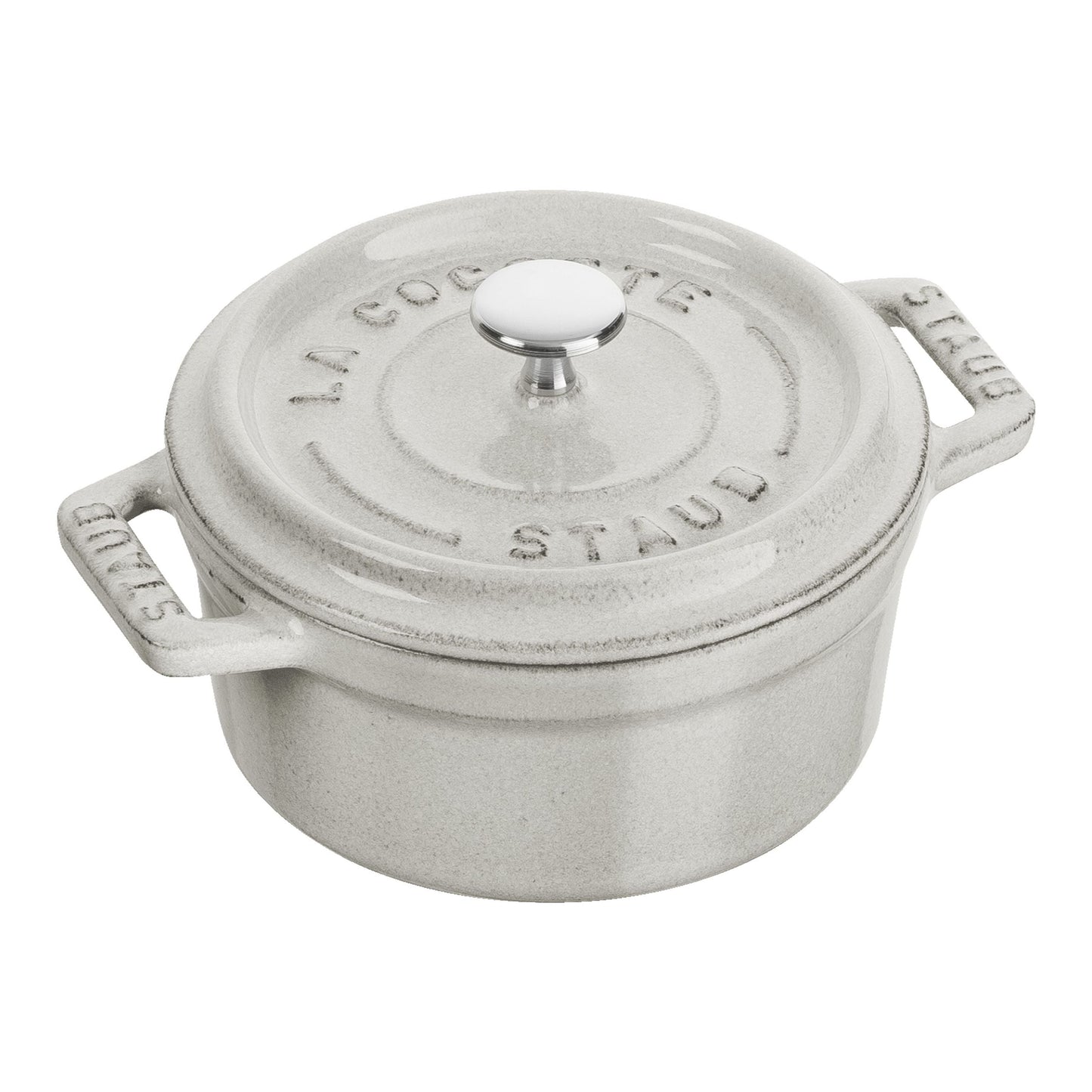 STAUB La Cocotte 250 ML Cast Iron Round Mini Cocotte, White Truffle