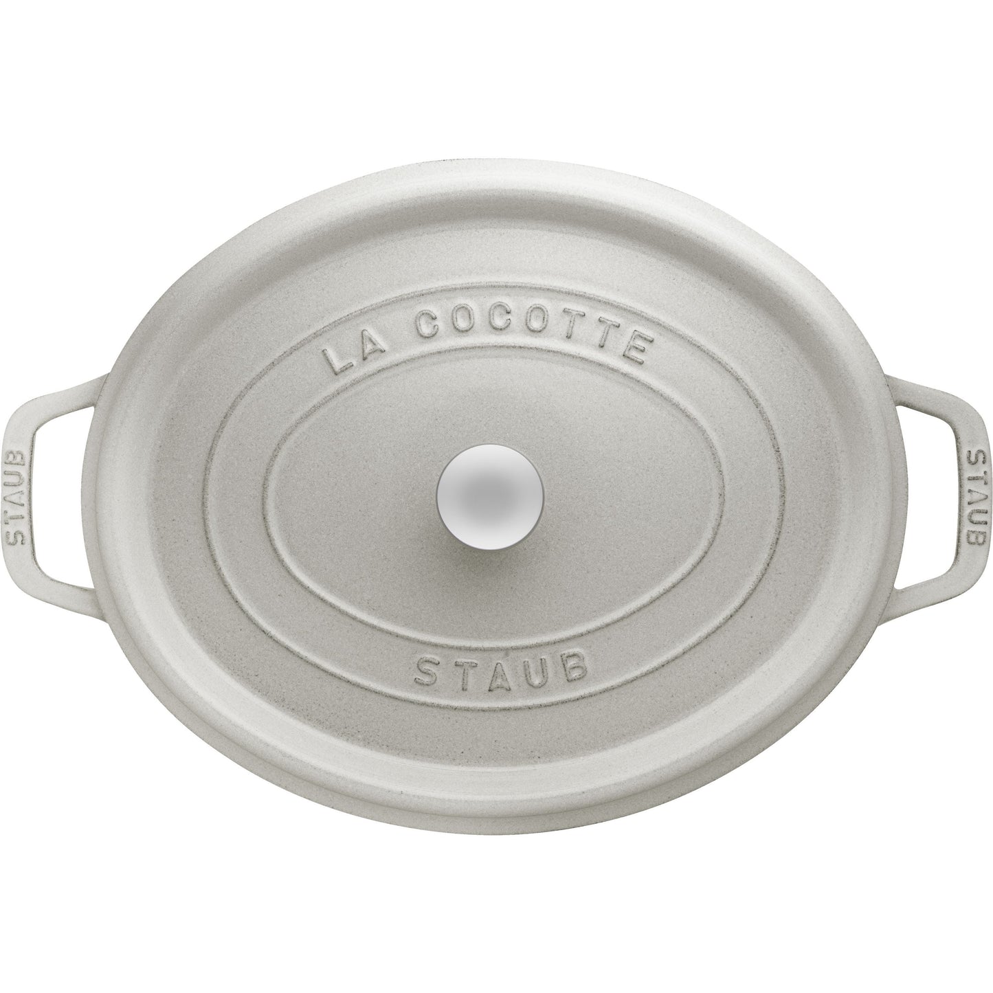 STAUB La Cocotte 5.5 L Cast Iron Oval Cocotte, White Truffle