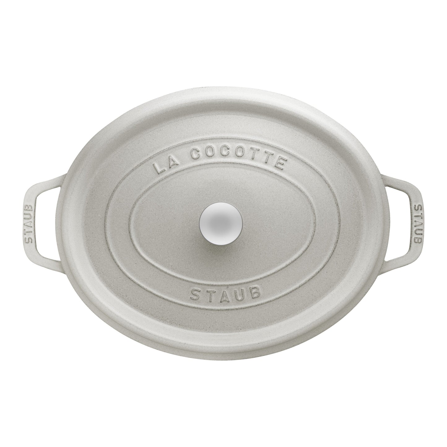 STAUB La Cocotte 6.75 L Cast Iron Oval Cocotte, White Truffle